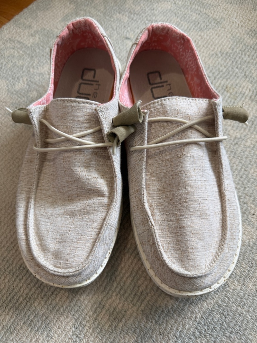 Hey Dude Linen-Style Slip-On Shoes women size 6